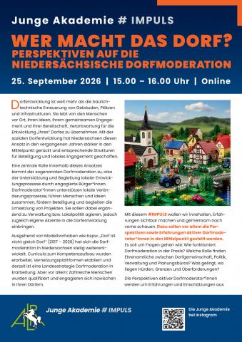 Junge Akademie - Wer macht das Dorf am 25.9.2026